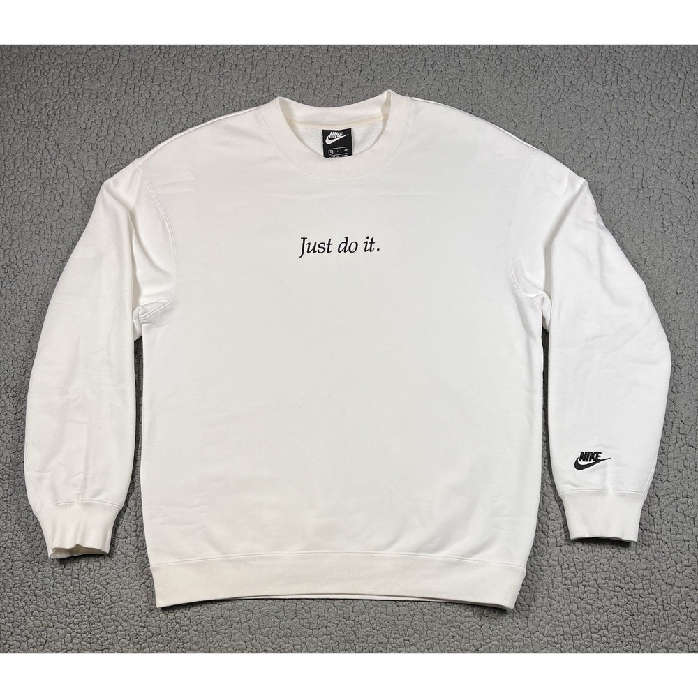 Nike NSW Sportswear 'Just Do It' Heavyweight Crew Sweatshirt White Sz S CD0414